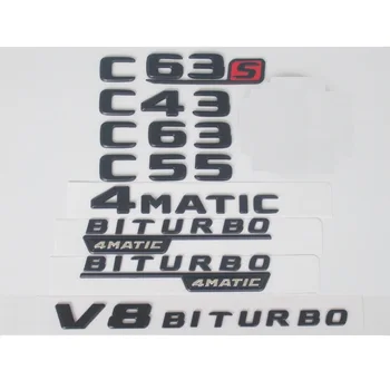 

Flat Matte Black Trunk Rear Letters Number Badge Emblem Emblem Sticker for Mercedes Benz C63s C63 C43 C55 AMG 4MATIC V8 BITURBO