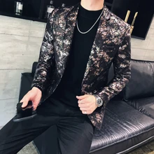 Autumn New Men's Printing Small Suit Korean Version Of The Self-cultivation Youth Casual Men's Single Jacket