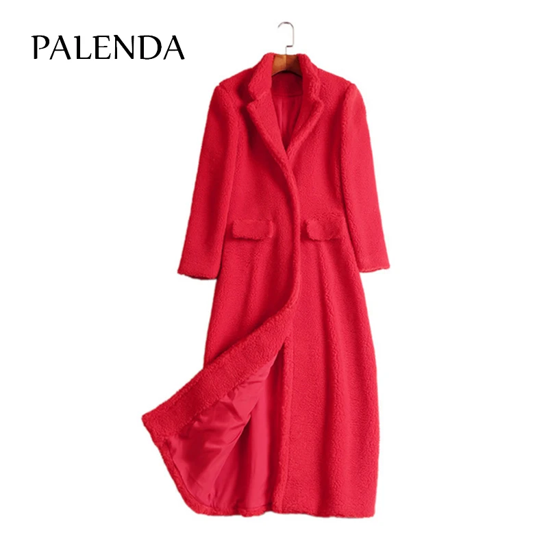 

2018 new women warm faux fur coat teddy coat curly autumn oversized women lamb fur winter Elegant temperament female long jacket