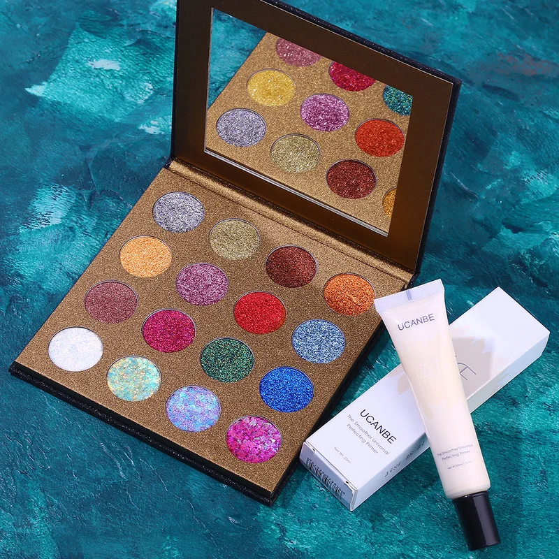 

Eyeshadow Palette Makeup Cosmetics Diamond Metallic 16 Color Nude Creamy Pigmented Professional Glitter Eyeshadow Kit TSLM1