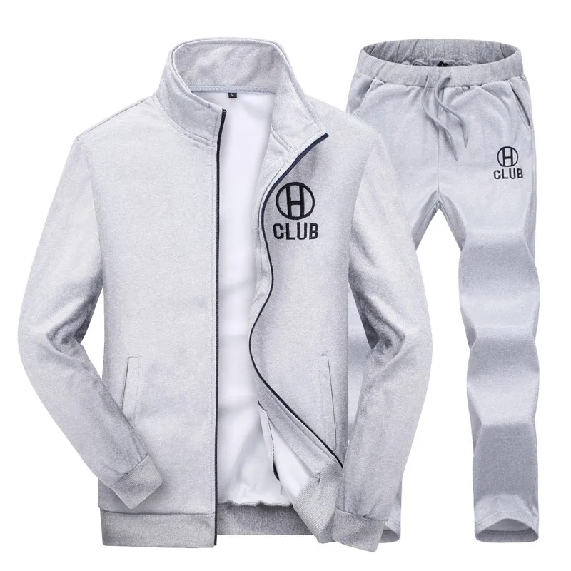 2019 Men Tracksuits Outwear 2 pieces set Zipper Sportwear Male Sweatshirts Cardigan jacket+pants Men Clothing set plus size 4xl