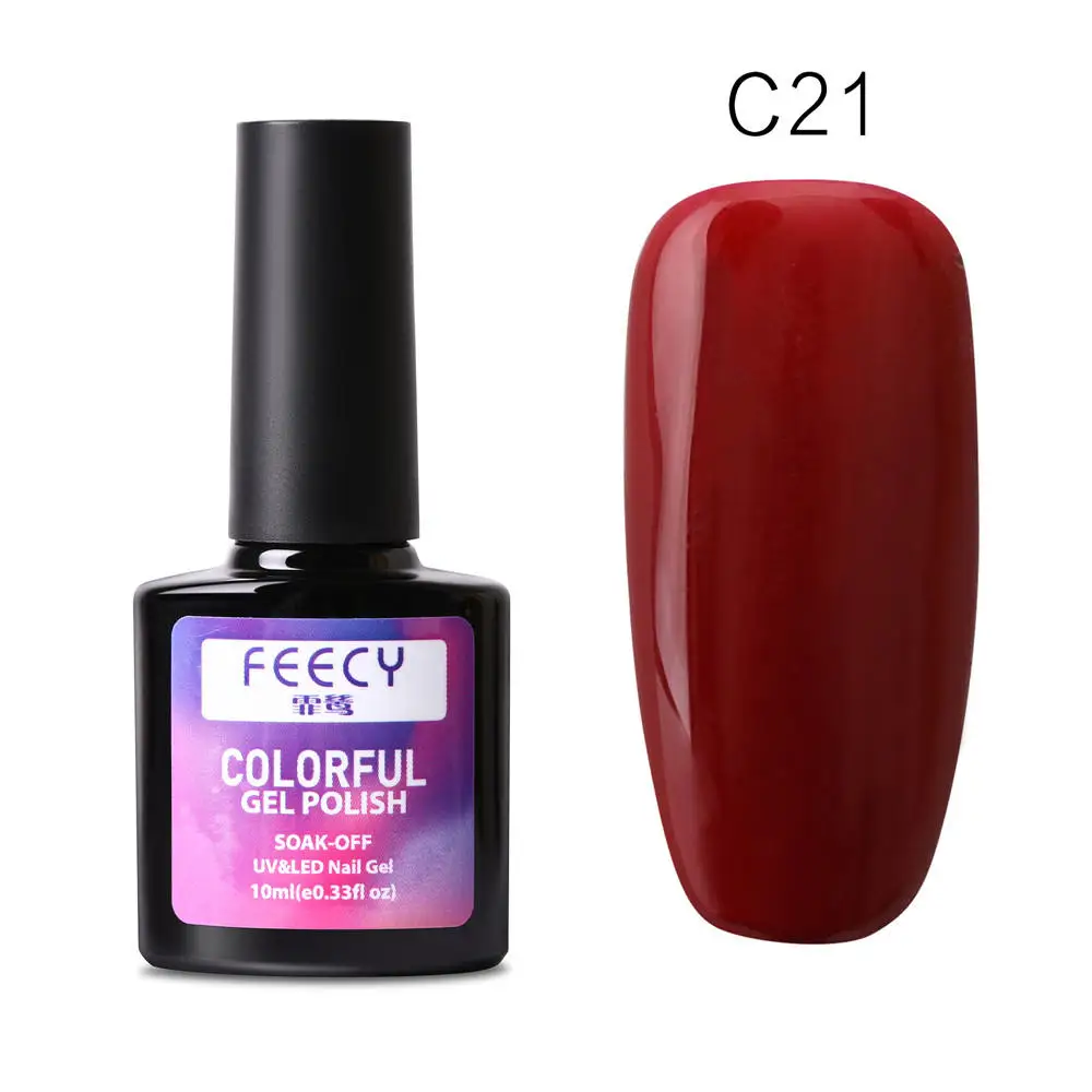 Gel Nail Polish Soak Off UV LED Gel Varnish Wipe Top Coat Color Nail Gel Polish DIY Nail Art Lacquer Manicure Nail Art Tool - Цвет: Feecy C21