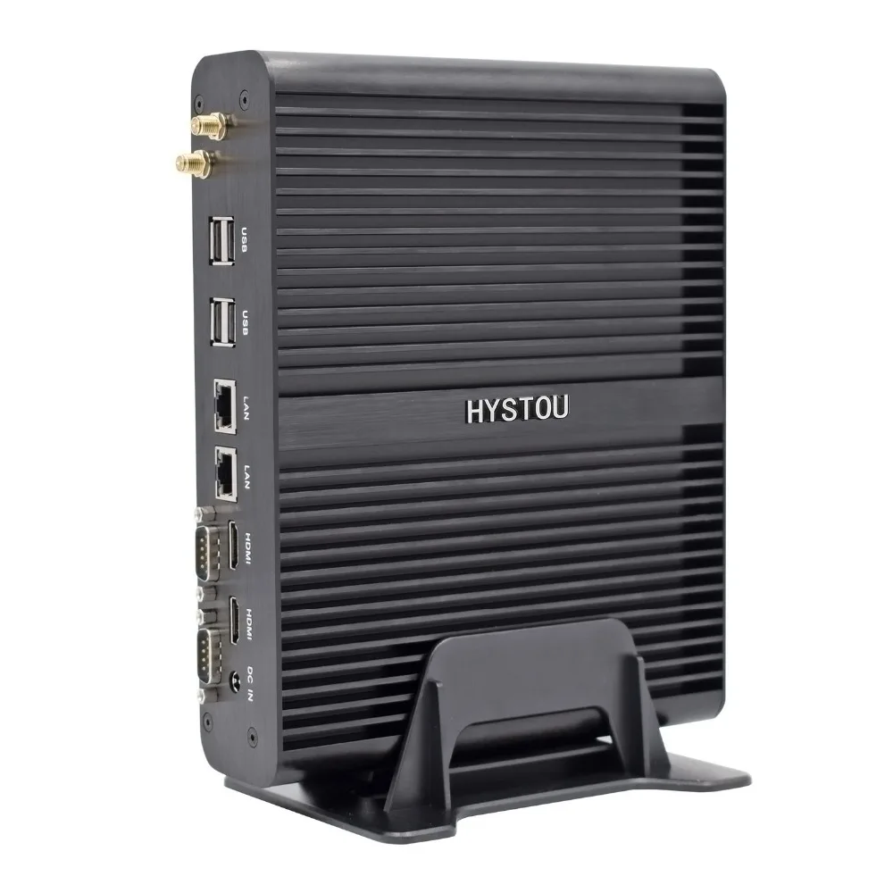 Безвентиляторный мини-ПК i7 5500U i3 5005U промышленный компьютер 24 часа работы 2 COM HDMI двойной дисплей 300 M Wifi 4 K HD HTPC 4G sim-карта