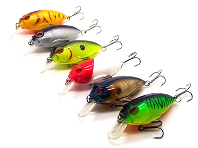 

2015 New Design High Quality Creative Fishing Lure Swimbait Minnow Crank Bait 7cm 10g 6 Colors Random