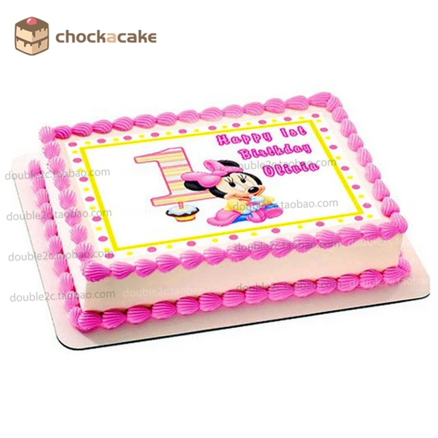 Minne Putri 1st Birthday Cake Topper Untuk Bayi Perempuan Dimakan