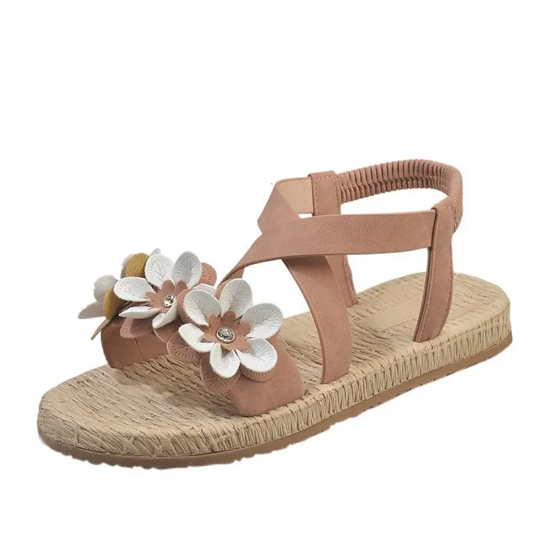 

sandals with long ins tide 2019 new summer students Joker flat bottom