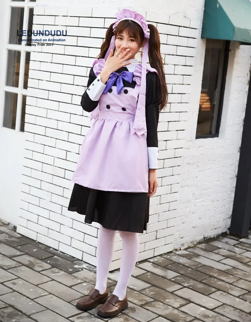 Anime Cardcaptor Sakura 20 years Cosplay Costumes Sakura Kinomoto Maid Dress Pink Purple Tomoyo Women Uniform for Halloween (11)