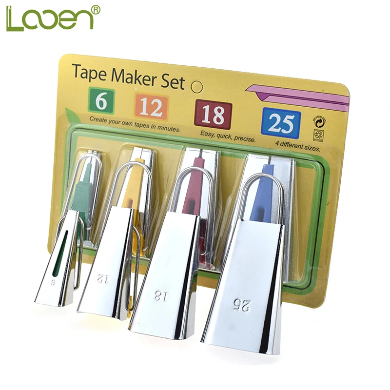 Fabric Bias Tape Makers Sewing Binding Quilting Tools 4 Sizes 6//12//18//25mm