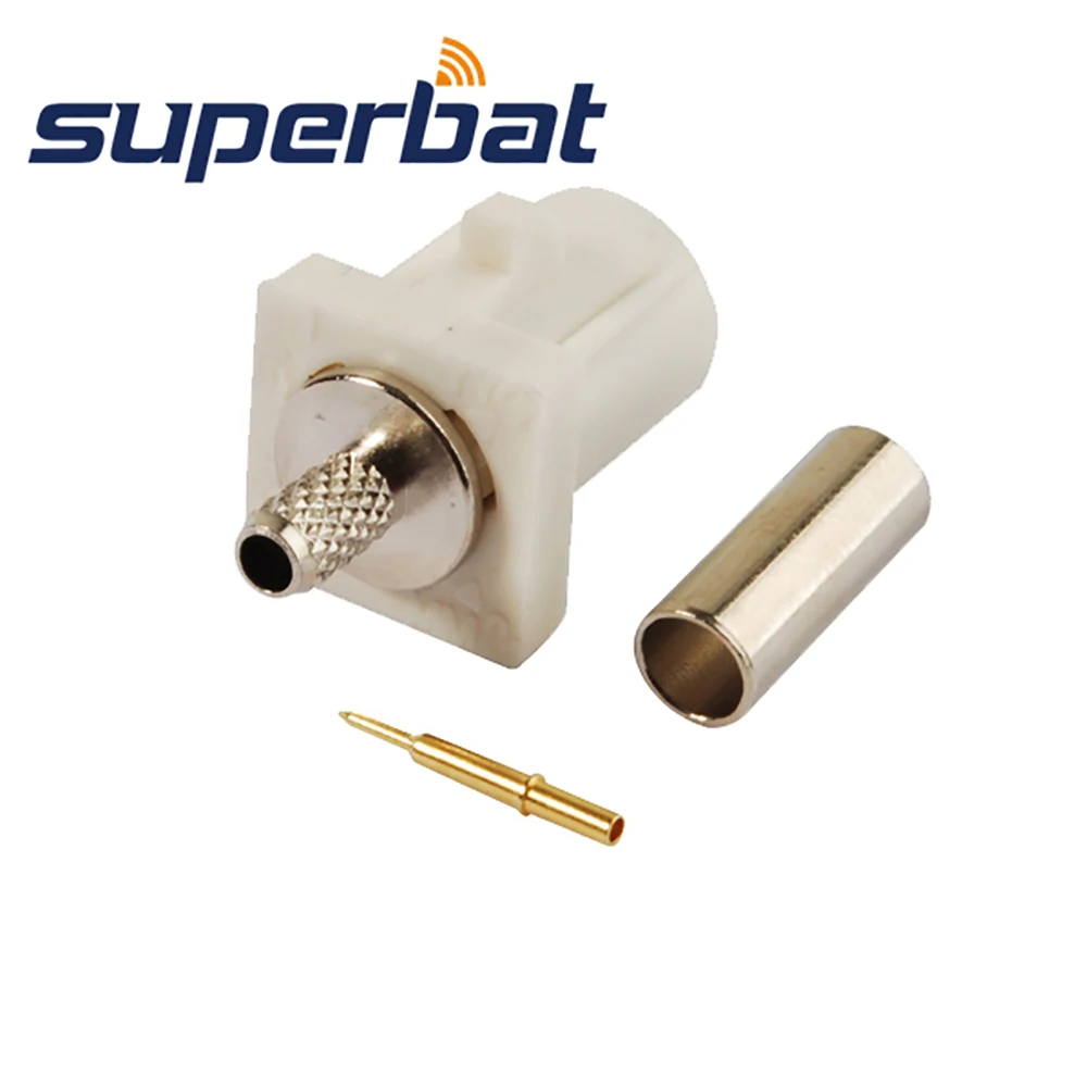 Superbat Fakra B белый/9001 обжимной разъем радиоприемник с коаксиальным разъемом Phantom RF