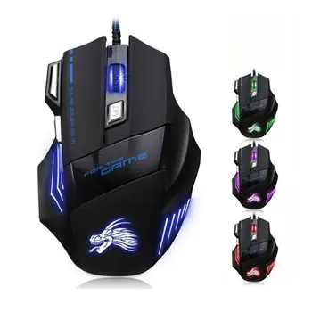 

KuWFi Wired Gaming Mouse 5500DPI Adjustable 6 Buttons Cable USB LED Optical Gamer Mouse For PC Mac Laptop Game for LOL Dota