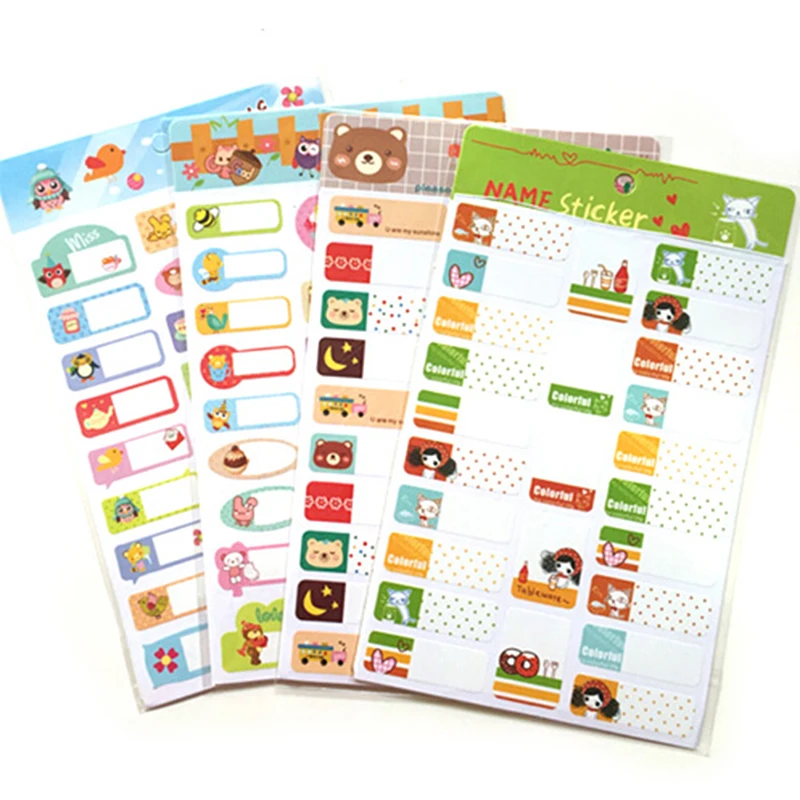 

Fashion New Hot 2sheets/lot Cartoon Name Stickers Water Proof Decals Multicolour Labels Tags Children Stickers Business Labels