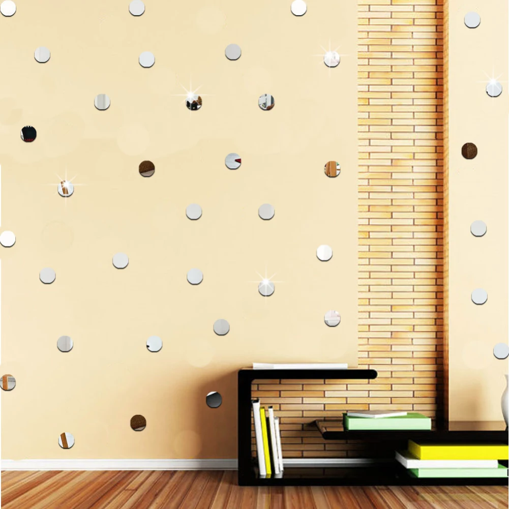 50 unids/set DIY acrílico espejo punto pared pegatinas calcomanías hogar Sala decoración 2 cm forma redonda baño pegatinas DropShipping