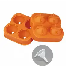 Силиконовая четырехдырочная хоккейная круглая формочка для шариков изо льда силиконовая форма для льда льдогенератор