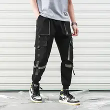 Хип-Хоп Уличная одежда, мужские брюки-карго с множеством карманов, военная форма, мужские брюки-карго, цветная рабочая одежда, мешковатые, XXXL