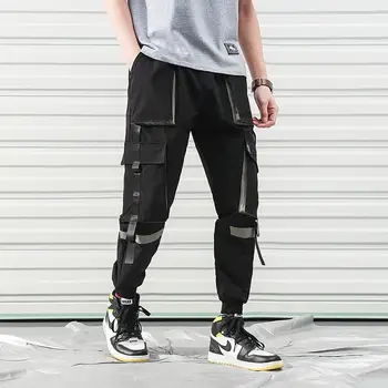 

Hip Hop Streetwear Mens Cargo Pants With Many Pockets Military Uniform Men Cargo Pants Color Block Work Clothes Baggy XXXL