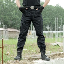 Черные брюки-карго, армейские, военные, тактические брюки, мужские рабочие брюки, армейские, спецназ, тактическая одежда, камуфляжные комбинезоны, повседневные брюки