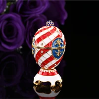 QIFU красивые красочные qifu faberge яйцо металлическая коробка для безделушек ремесло украшение дома - Цвет: White