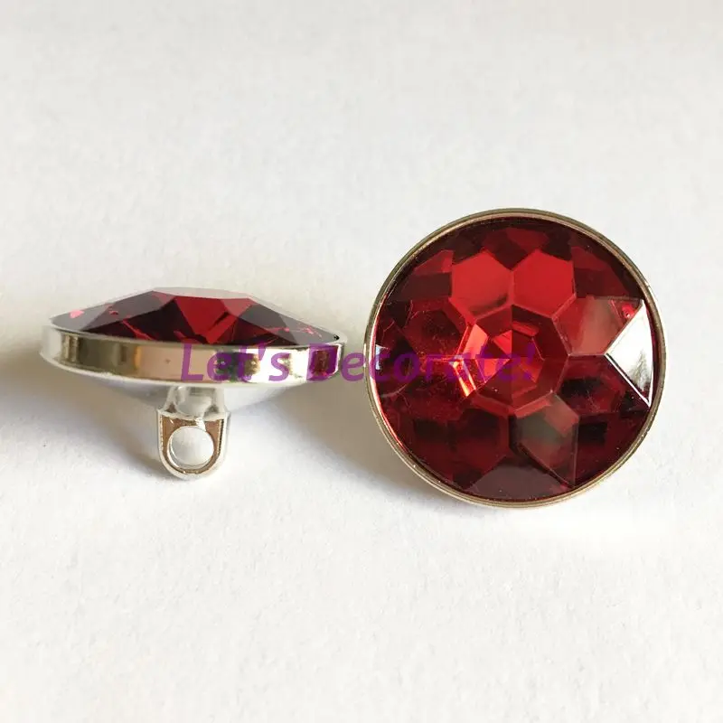 

Free Shiping 30PCS/LOT 25mm Red Color Diamond Crystal Glass Buttons, Crystal Buttons. DIY Upholstery Buttons For Sofa.