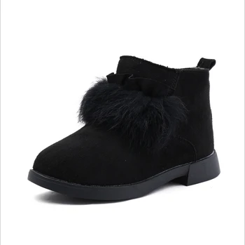 

Girls boots 2018 winter new Korean children's tube hair snow boots matte skin large kids girls students boots