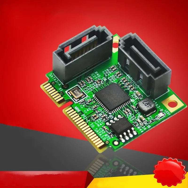 

Распродажа, мини-Плата расширения PCI-E на SATA, 2 порта, SATA3.0 HDD, 6 Гбит/с, мини-адаптер PCI-E SATA HDD SSD, конвертирующая карта, чипсет ASM1061