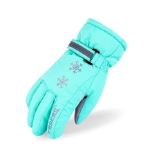 Детские лыжные перчатки, зимние детские теплые утолщенные перчатки, уличные лыжные спортивные перчатки, ветрозащитные водонепроницаемые Светоотражающие зимние перчатки