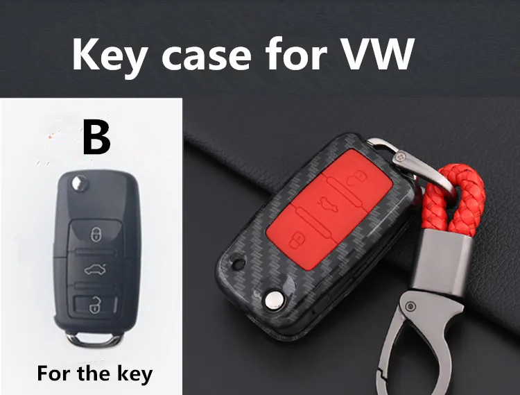 Силиконовый чехол для автомобильного ключа из углеродного волокна Volkswagen VW MAGOTAN