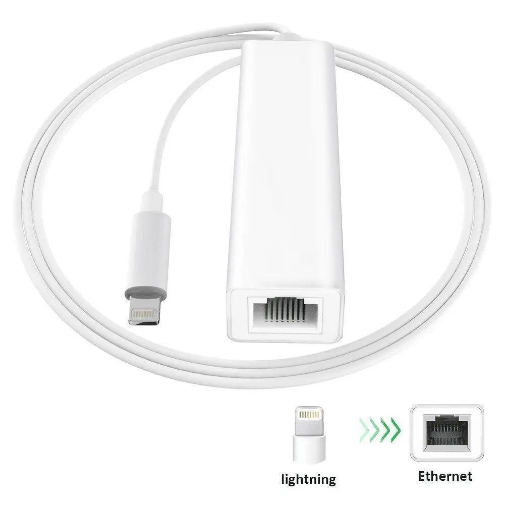 Lightning Converter Connect the For iPhone Via RJ45 Port to