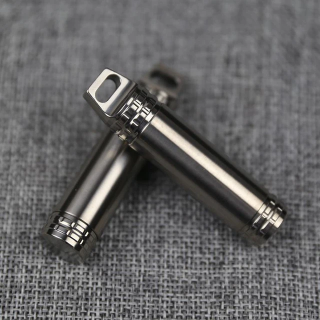 Titanium Alloy Waterproof Canister Medicine Seal Capsule Bottle Mini Box Outdoor Camping Tool