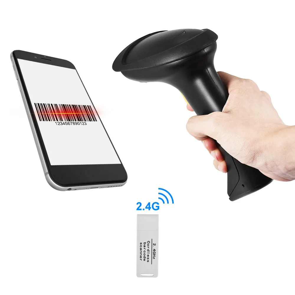 

Wireless 2.4GHz 1D Barcode Scanner CCD Bar Code Reader Supports Computer Screen Scanning Mobile Payment store Phone autoscanner