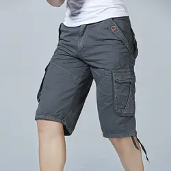 Новый камуфляж Camo Шорты-карго 2018 Летняя мода Для мужчин хлопок свободная посадка пляжные шорты с карманами большой карман
