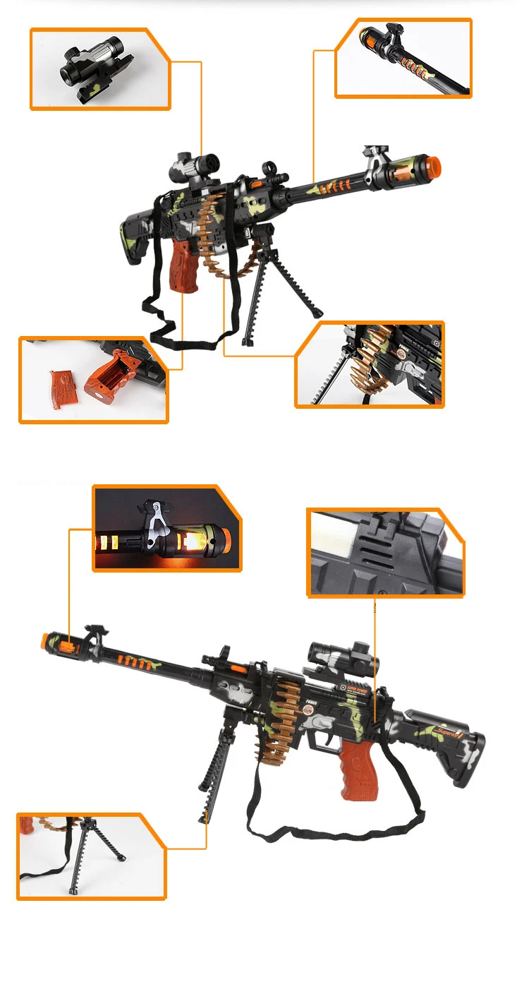 Большой 62x22 см Пластик электрическая звуковая крупнокалиберный пулемет меч Brinquedos Пистолеты игрушки для детей в день рождения A015 1 компл./лот