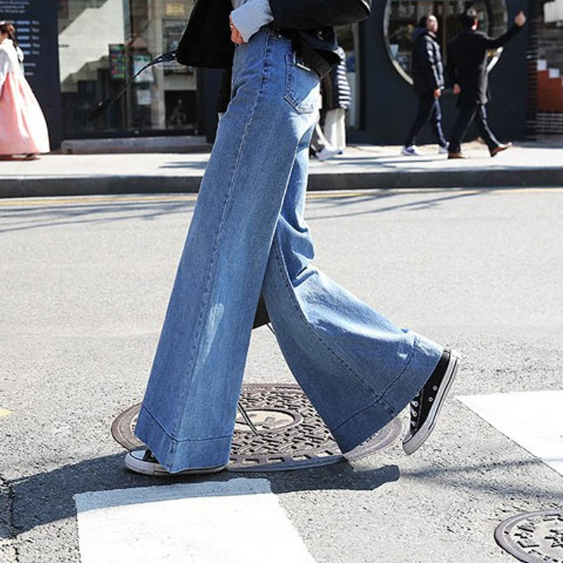 Wash Retro Flare Jeans High Waist Wide Leg Jeans Women