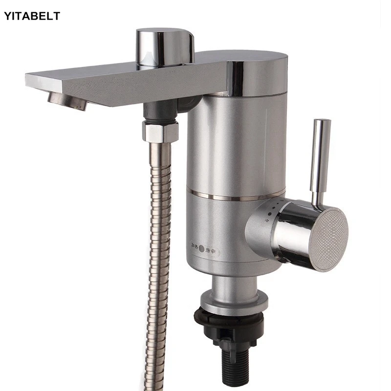 

Bottom Water Flow Inlet Electric Shower Kitchen Instant Tankless Electric Heater Sink Hot Tap Faucet Mixer Hot And Cold Water