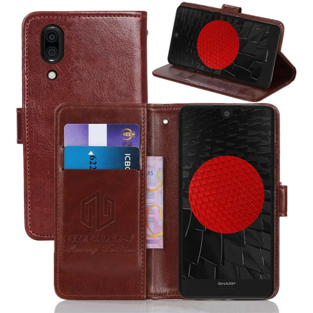 

GUCOON Classic Wallet Case for Sharp Aquos B10 C10 D10 Cover PU Leather Vintage Flip Cases Fashion Phone Bag Shield