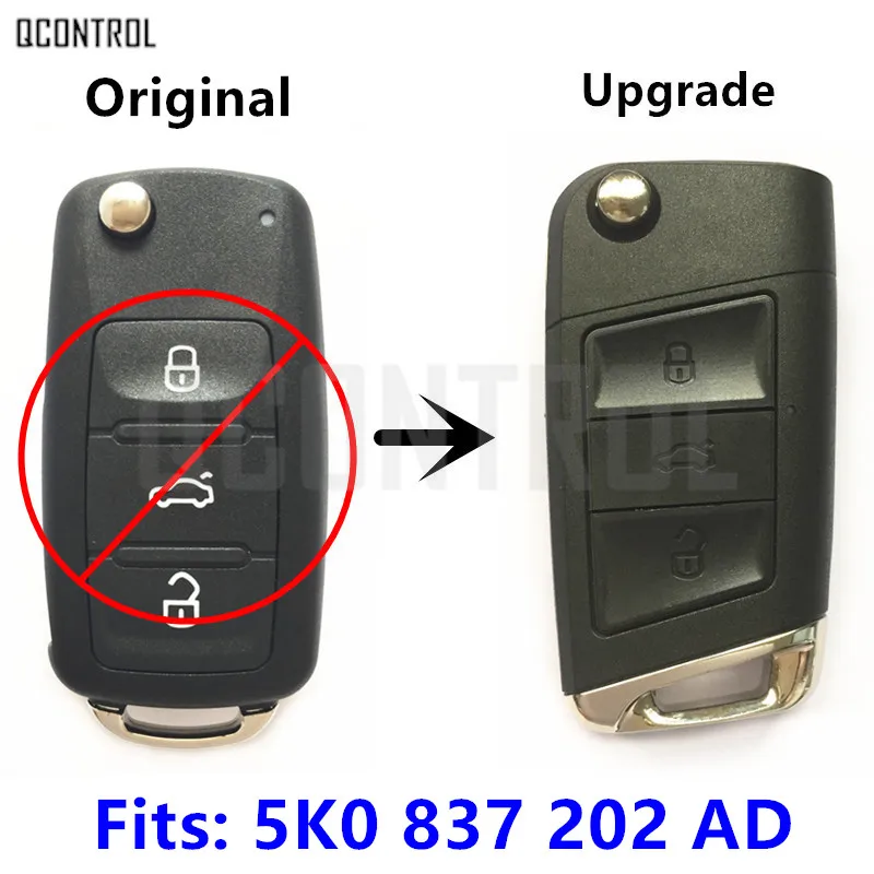 QCONTROL пульт дистанционного управления для VW/VOLKSWAGEN Beetle/Caddy/Eos/Golf/Jetta/Polo/Scirocco/Tiguan/Touran/Up 5K0 837 202 AD