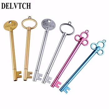 

DELVTCH 6PCS/Set 0.38mm Creative Retro Luck Key Black ink Gel Pen School Student Stationery Writing Texture Signature Pen Gift