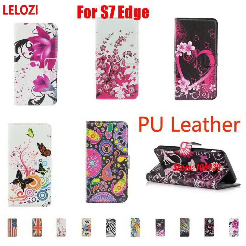 Lelozi Окрашенные кожа Pu Leathe пену кошелек Чехол Carcasa Coque для Samsung Galaxy S7 Edge sm-g935f SM G935