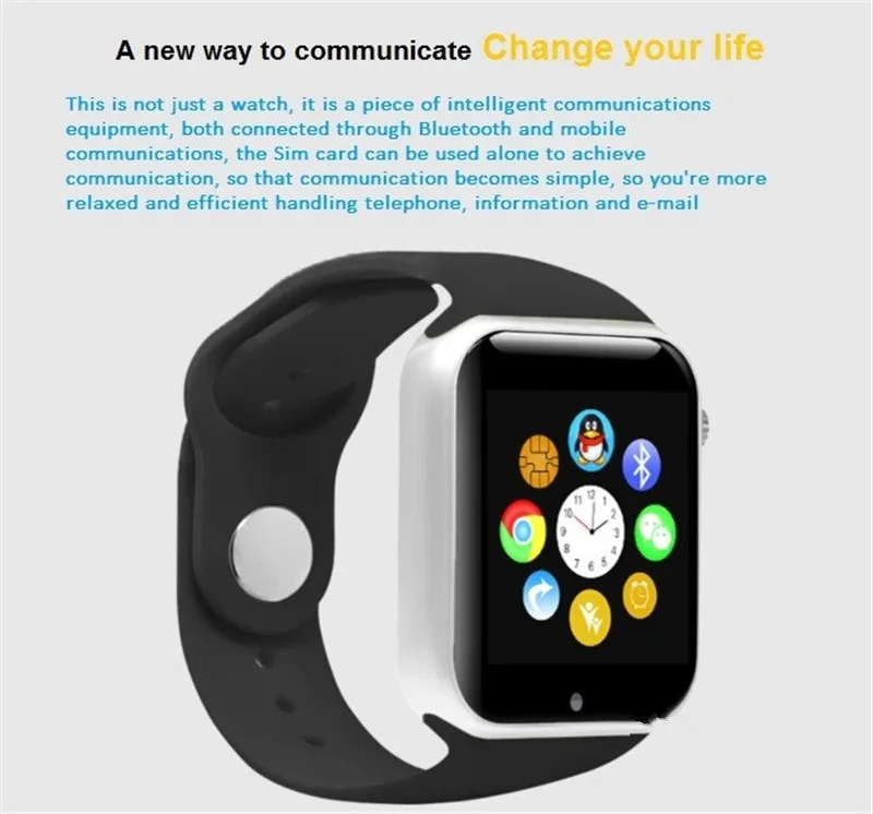 Original Q9 Smartwatch Relogio Montre Inteligente Bluetooth Smart Watch Wristwatch with Sim Card for Running Android iPhone 2015