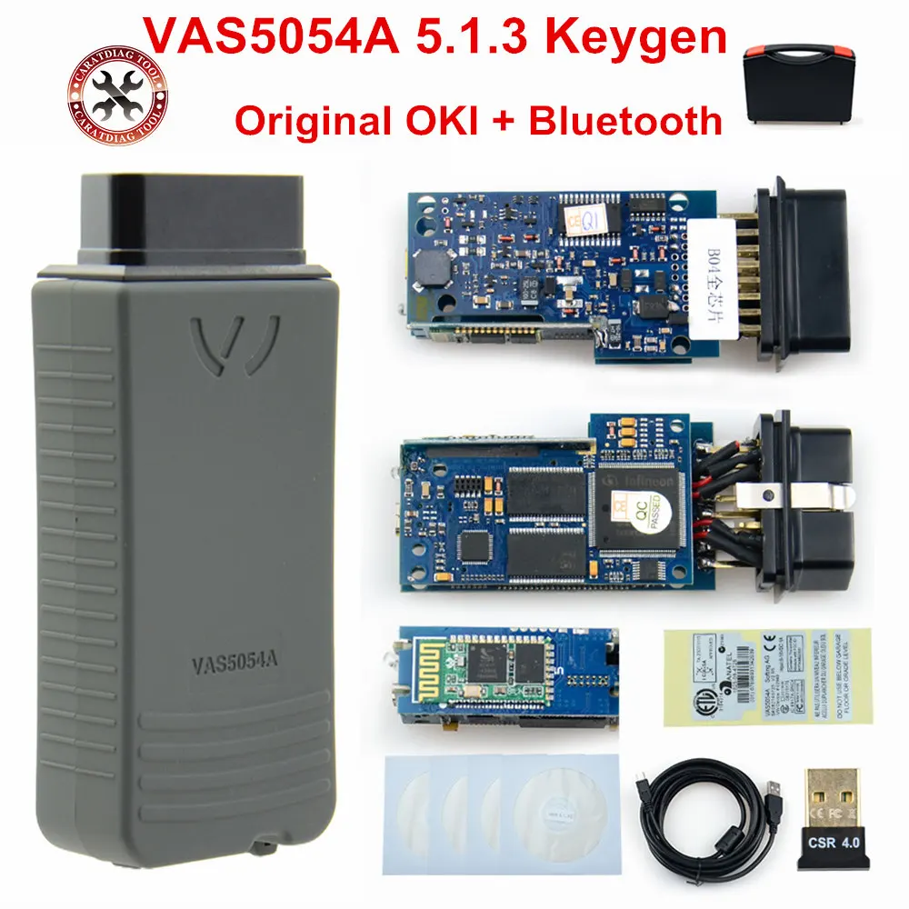 

100% Original Full OKI chip VAS 5054A ODIS V5.1.3 Bluetooth Diagnostic Tool VAS5054 AMB2300 Auto obd2 car Scanner