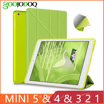 

Case For iPad Mini 4 Mini 3 2 1 Mini 5 2019 Case PU Leather Transformers Smart Cover for iPad Case 7.9" with Silicone Soft Back