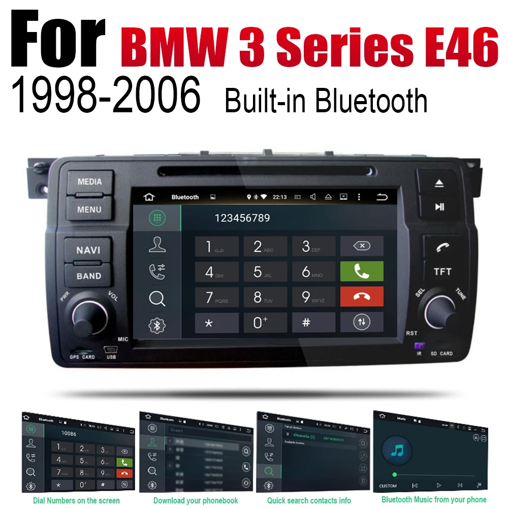 Clearance 2 Din Car Multimedia Player Android Radio For BMW 3 Series E46 1998~2006 DVD GPS Navi Navigation Map Auto audio bluetooth stereo 5