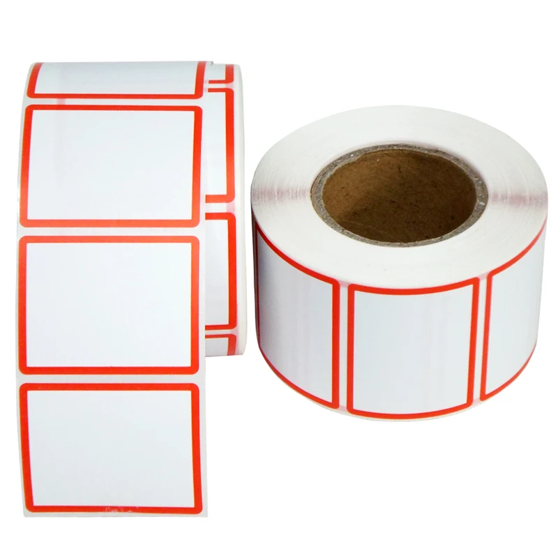 

44x34mm (640 stickers) Red and Blue Color Direct thermal labels for supermarket