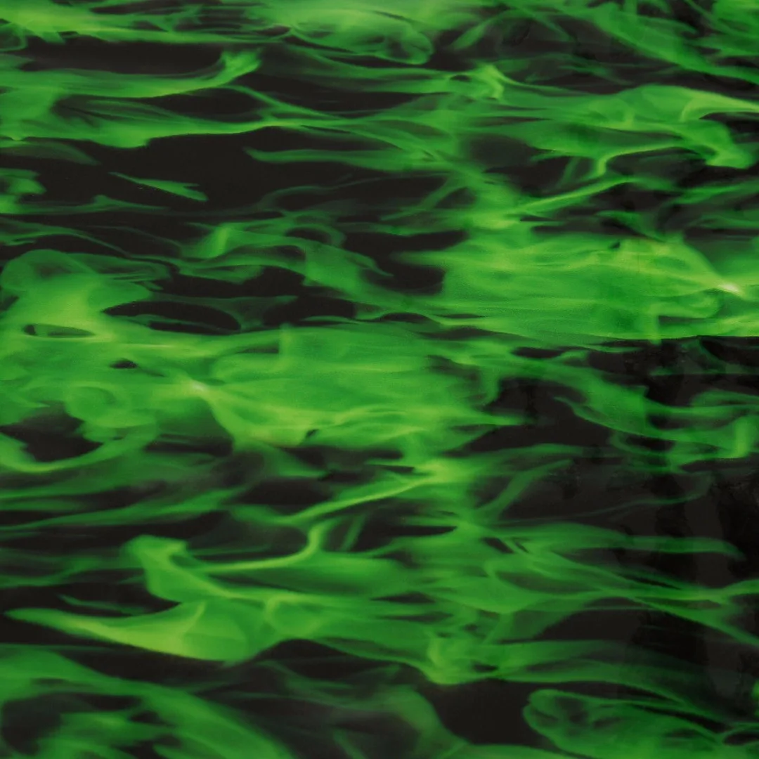 New 150Cm Green Fire Hydrographic Water Transfer Film Hydro Dipping Print Car