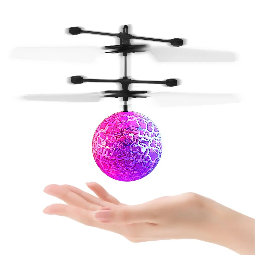 OCDAY Световой Light-up игрушки Светящиеся светодиодный волшебный полет мяч зондирования светодиодный Кристалл летающий мяч-вертолет индукции