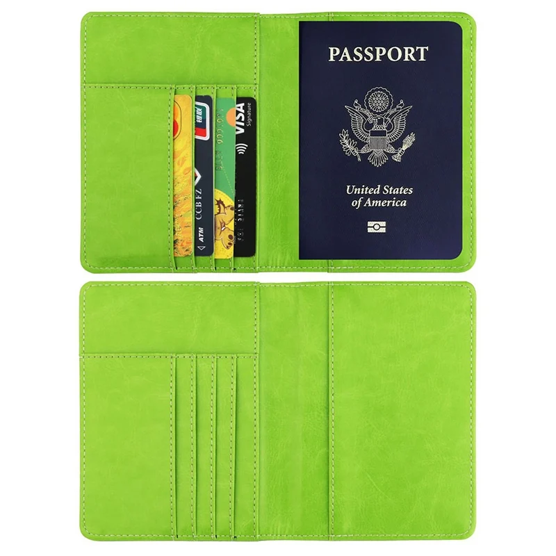 Vintage Leather Passport Holders PU Leather Passport Covers Bank Card ID Credit Card Holder RFID Travel Document Cover