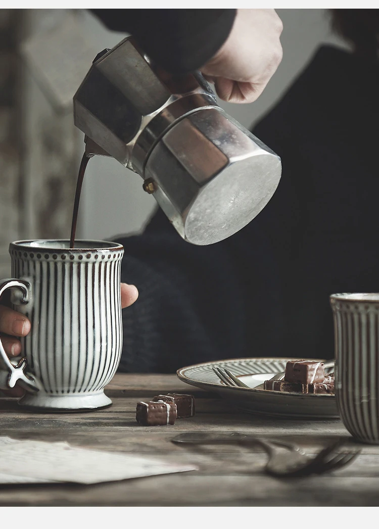NIMITIME ретро керамические молочные кофейные кружки Бытовая водяная кружка для завтрака французские кружки Посуда для напитков