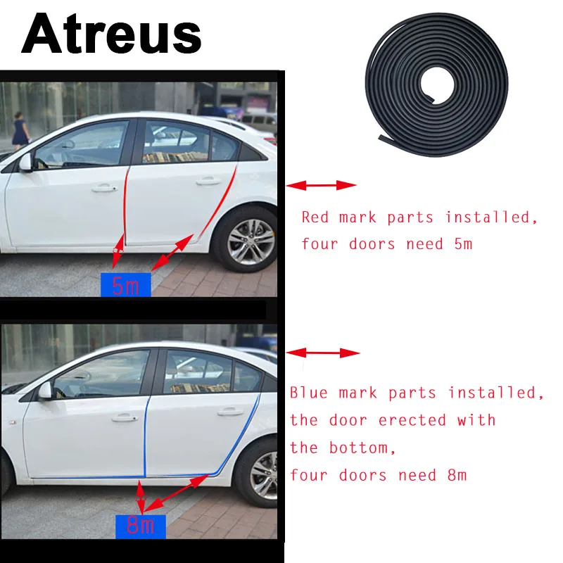 

Atreus 3\5m Car Styling Door Crash Strip Stickers For Nissan Qashqai X-TRAIL Juke TIIDA Note Almera March Tools Accessories