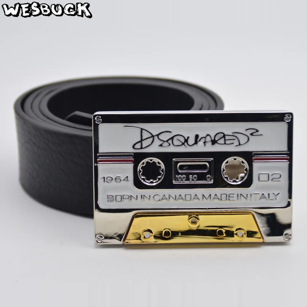 

5 PCS MOQ WesBuck Brand Music Belt Buckles Metal for Man Women Rock Star Tape Metal West Buckles With PU Belt Holiday gifts