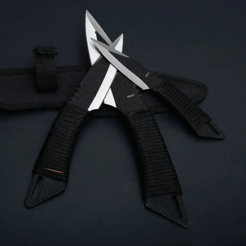 3pcs throw Tactical Fixed Blade Pocket Knife Survival Outdoor Hunting EDC Tools (2)