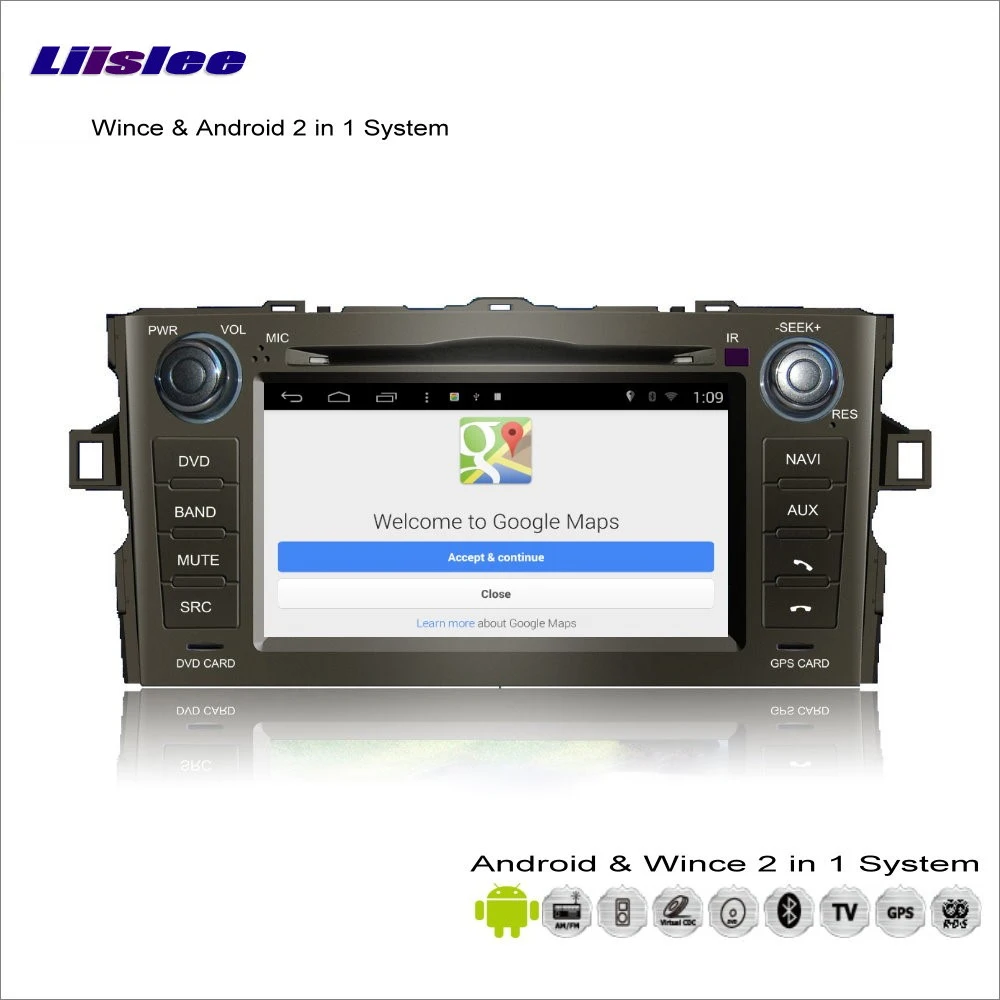 Top Liislee Car Android Multimedia For Toyota Corolla Hatchback / Auris Radio CD DVD Player GPS Navi Map Nav Navigation Audio Video 4